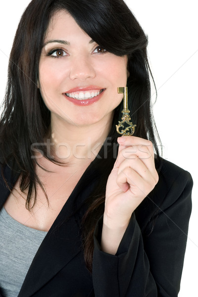 Anahtar başarı eller iş kadını kadın Stok fotoğraf © lovleah