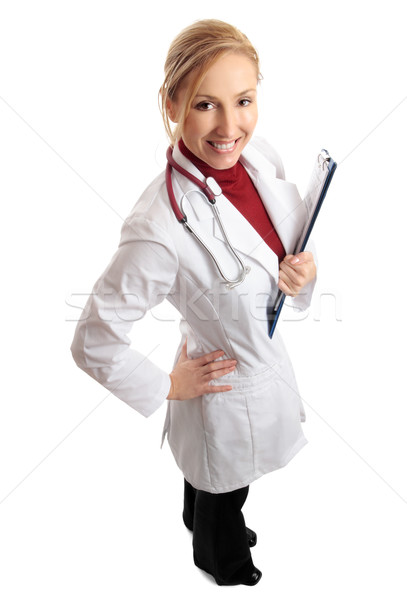 Smiling female doctor with medical folder Stock photo © lovleah