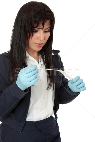 Rendőrség DNS minta bűnözés munka női Stock fotó © lovleah