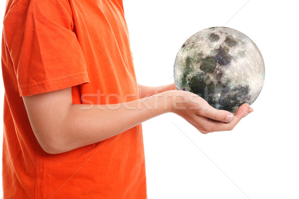 Hands cupping holding our moon Stock photo © lovleah