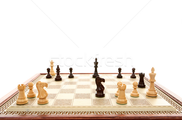 Satranç strateji mat oyun siyah beyaz Stok fotoğraf © lovleah