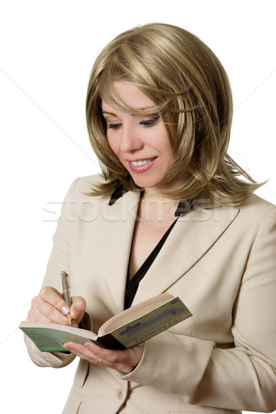 Büroangestellte Erhalt Buch Geschäftsfrau schriftlich Frau Stock foto © lovleah