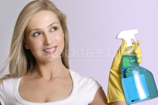 Krajowy prace domowe uśmiechnięty kobiet Zdjęcia stock © lovleah