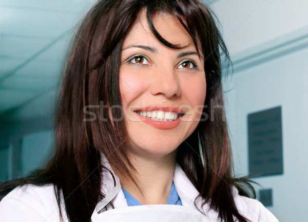 Belo sorridente enfermeira médico feminino hospital Foto stock © lovleah