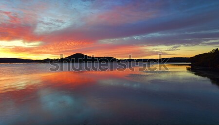 Foto stock: Nascer · do · sol · Austrália · belo · reflexões · brisbane · pitoresco