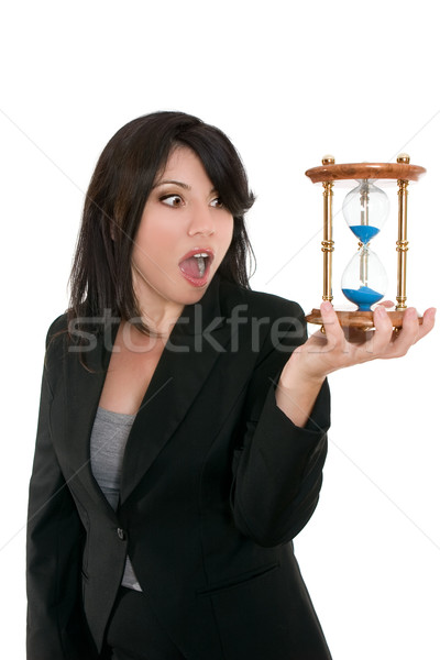 Choque mujer de negocios ejecutando fuera tiempo no Foto stock © lovleah