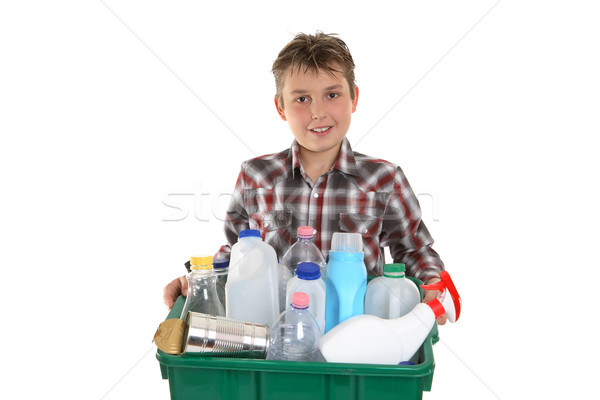 Elvesz ki újrahasznosítás hulladék gyermek újság Stock fotó © lovleah