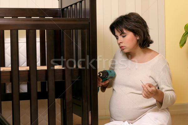 Weduwe moeder jonge zwangere ongeboren kind Stockfoto © lovleah