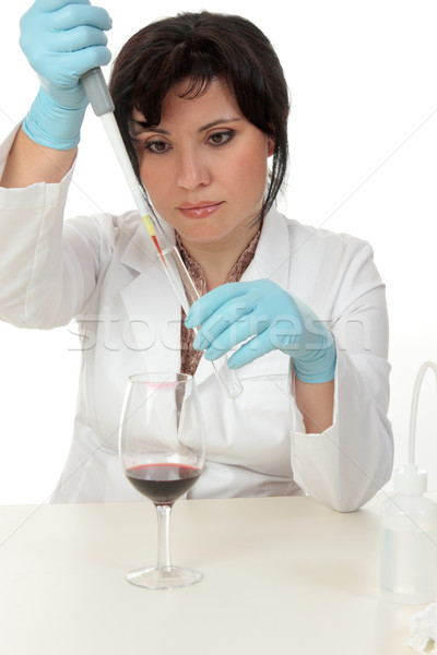 Forense ciência feminino cena do crime teste evidência Foto stock © lovleah