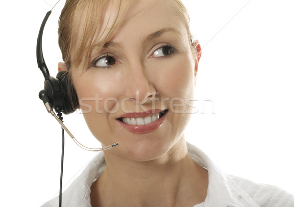 Sorridere servizio di assistenza donna help desk assistente Foto d'archivio © lovleah