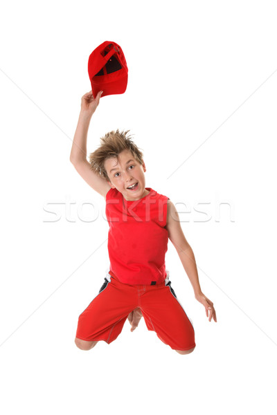 Spirited Happy Boy Jumping   Stock photo © lovleah