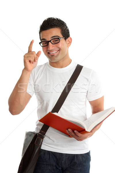 Student vraag glimlachend mannelijke universiteit Stockfoto © lovleah