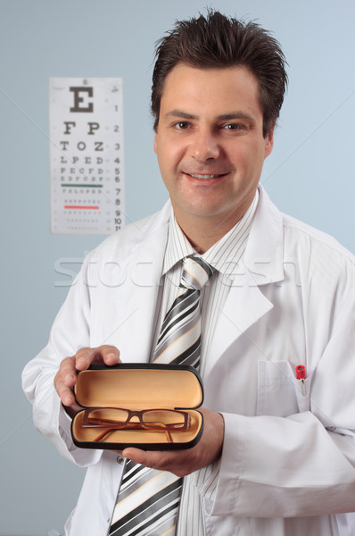 Optometrikus szemüveg mutat pár recept szem Stock fotó © lovleah