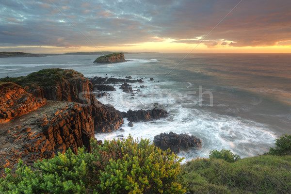 Beautiful morning with soft light on the rocks at Minamurra Stock photo © lovleah