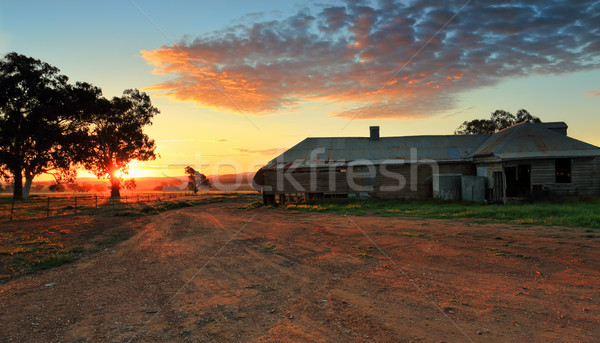Farm buildings at sunset Stock photo © lovleah