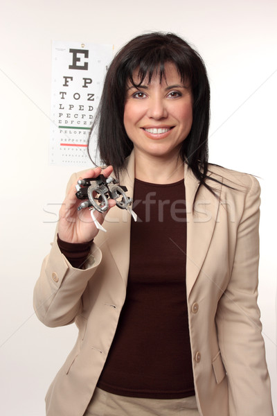 Optometrist with trial frames Stock photo © lovleah