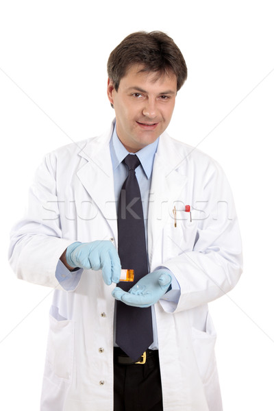 Doctor or vet with prescrption medicine Stock photo © lovleah