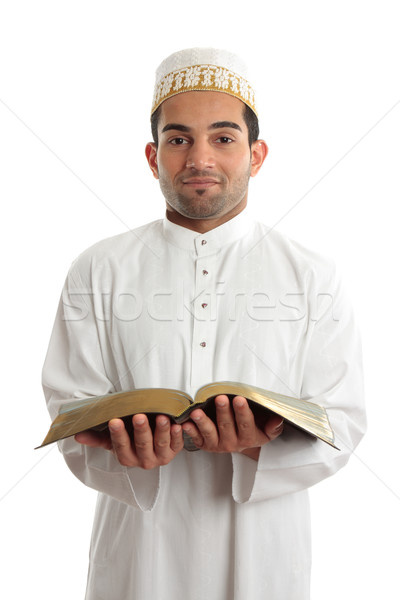 Smiling man holding a book Stock photo © lovleah