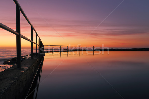 Wombarra Pool Sunrise Stock photo © lovleah