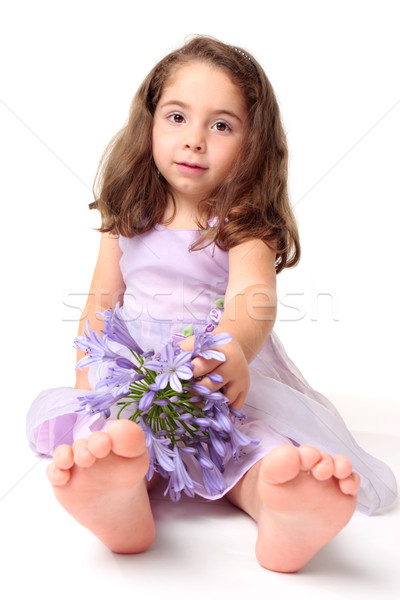 Toddler girl with flowers Stock photo © lovleah