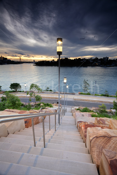 Schritte Sonnenuntergang Reise Lichter Tourismus Sydney Stock foto © lovleah