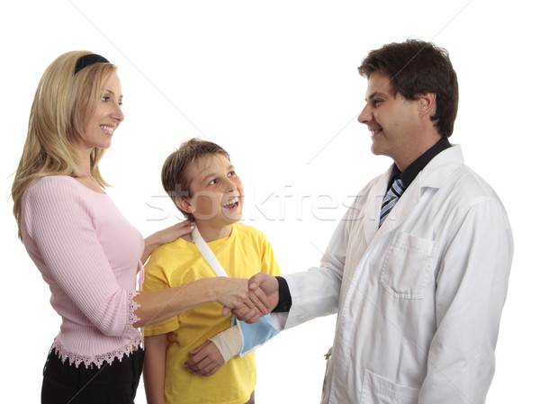 Parent thanking doctor Stock photo © lovleah