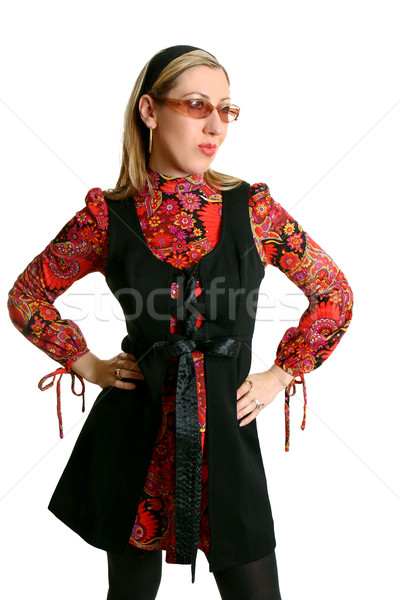 Mooie meisje mode vrouw retro vrouwelijke Stockfoto © lovleah
