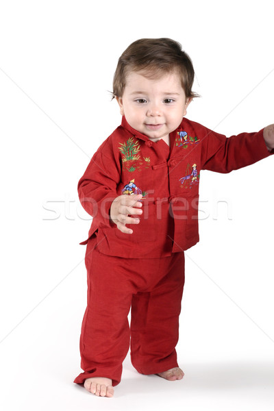 Eerste stappen baby leren lopen vroeg Stockfoto © lovleah