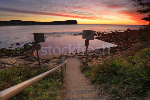 Beach path to Tidal Baths at Macmasters Beach Stock photo © lovleah