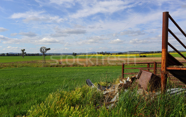 Austrália moinho de vento rural céu natureza Foto stock © lovleah