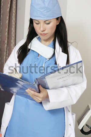 Mér vérnyomás beteg kórház orvosi munkás Stock fotó © lovleah