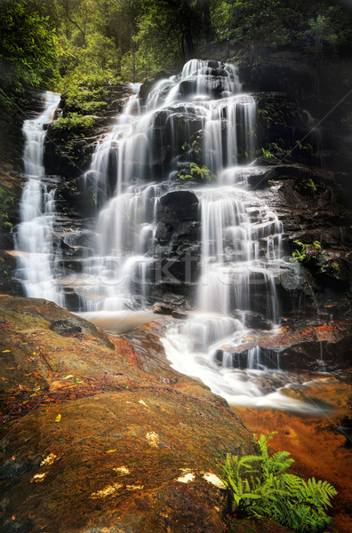 çağlayan mavi dağlar şelaleler aşağı Stok fotoğraf © lovleah