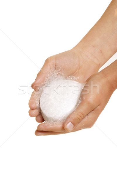 Stock photo: Hands holding soap