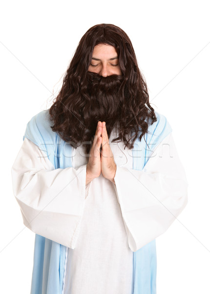 Lehren beten Mann up arabisch Kleidung Stock foto © lovleah