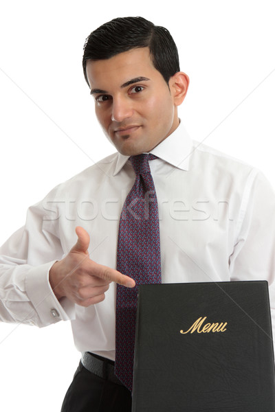 Man with a menu or other book Stock photo © lovleah
