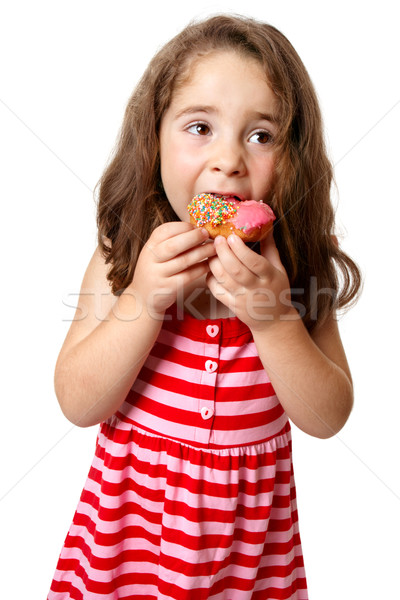 Young girl eating doughnut Stock photo © lovleah