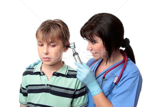 Médico orelhas feminino enfermeira dentro Foto stock © lovleah