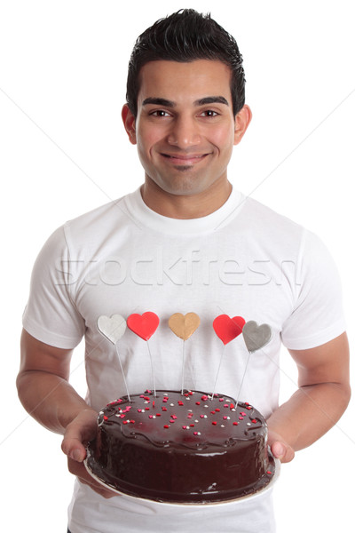 男 ロマンチックな 中心 ケーキ 好色な ストックフォト © lovleah