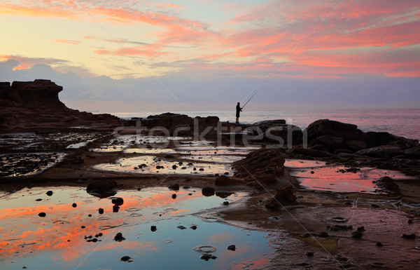 Stock photo: Low tide on the rockshelf