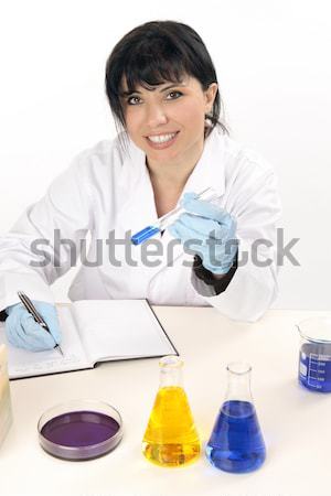 Smiling scientist at work Stock photo © lovleah