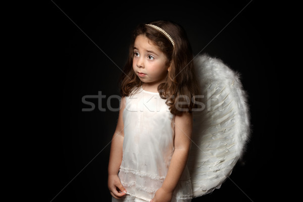 Csinos kicsi angyal néz angyali kislány Stock fotó © lovleah