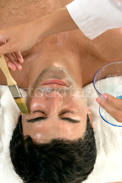 Szépségápolás jelentkezik maszk arc férfi egészség Stock fotó © lovleah