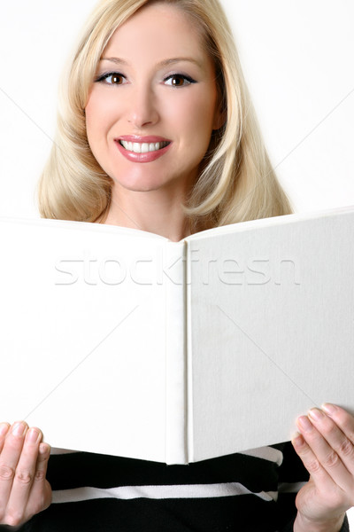 Female with open blank book Stock photo © lovleah