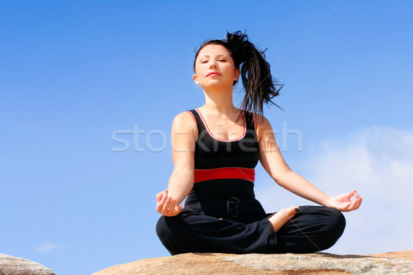 [[stock_photo]]: Yoga · méditation · respiration · paix · paysage · fitness