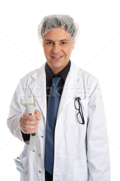 Clinical researcher with multi pipettor Stock photo © lovleah