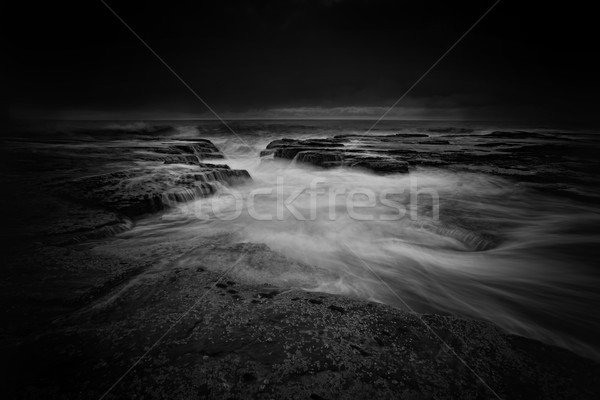 Zeegezicht humeurig weer noordelijk stranden Australië Stockfoto © lovleah