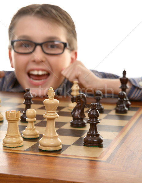 Winnaar schaken speler tactisch winnen schaakmat Stockfoto © lovleah
