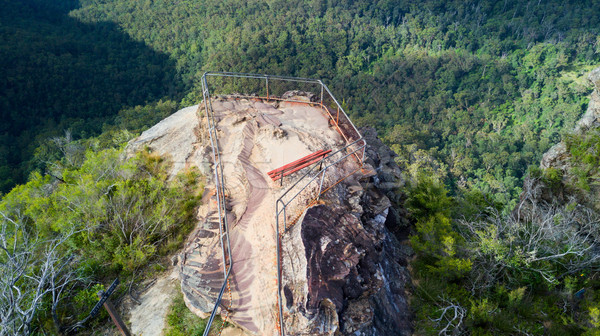 Overhead views to rocky outcrop and lookout Blue Mountains Austr Stock photo © lovleah