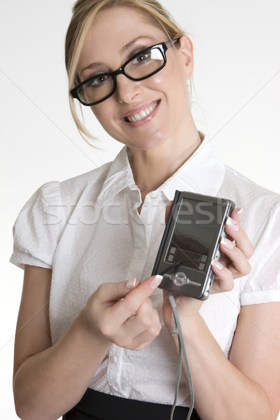 Kobiet pracownika elektronicznej pda urządzenie technologii Zdjęcia stock © lovleah