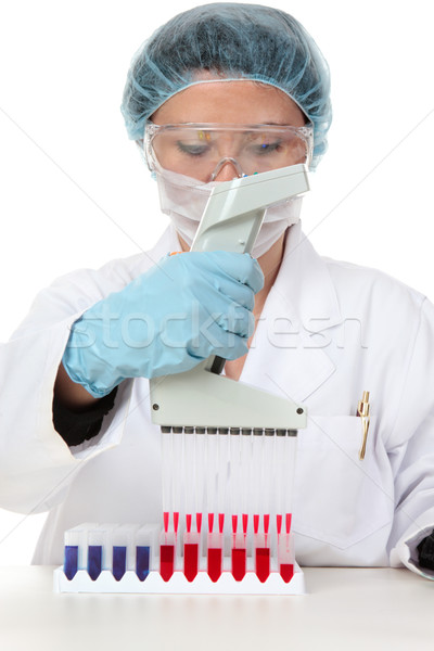 Laboratoire travaux Homme travailleur femme bouteille [[stock_photo]] © lovleah